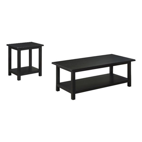 Payne 2-piece Coffee and End Table Set Distressed Java