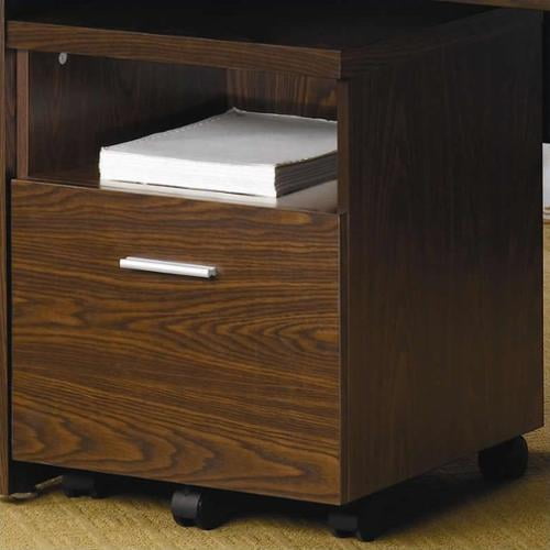 Coaster Peel 1 Drawer Mobile File Cabinet in Brown