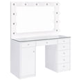 thumbnail image 1 of Acena 7-drawer Vanity Set with Lighting White High Gloss, 1 of 6
