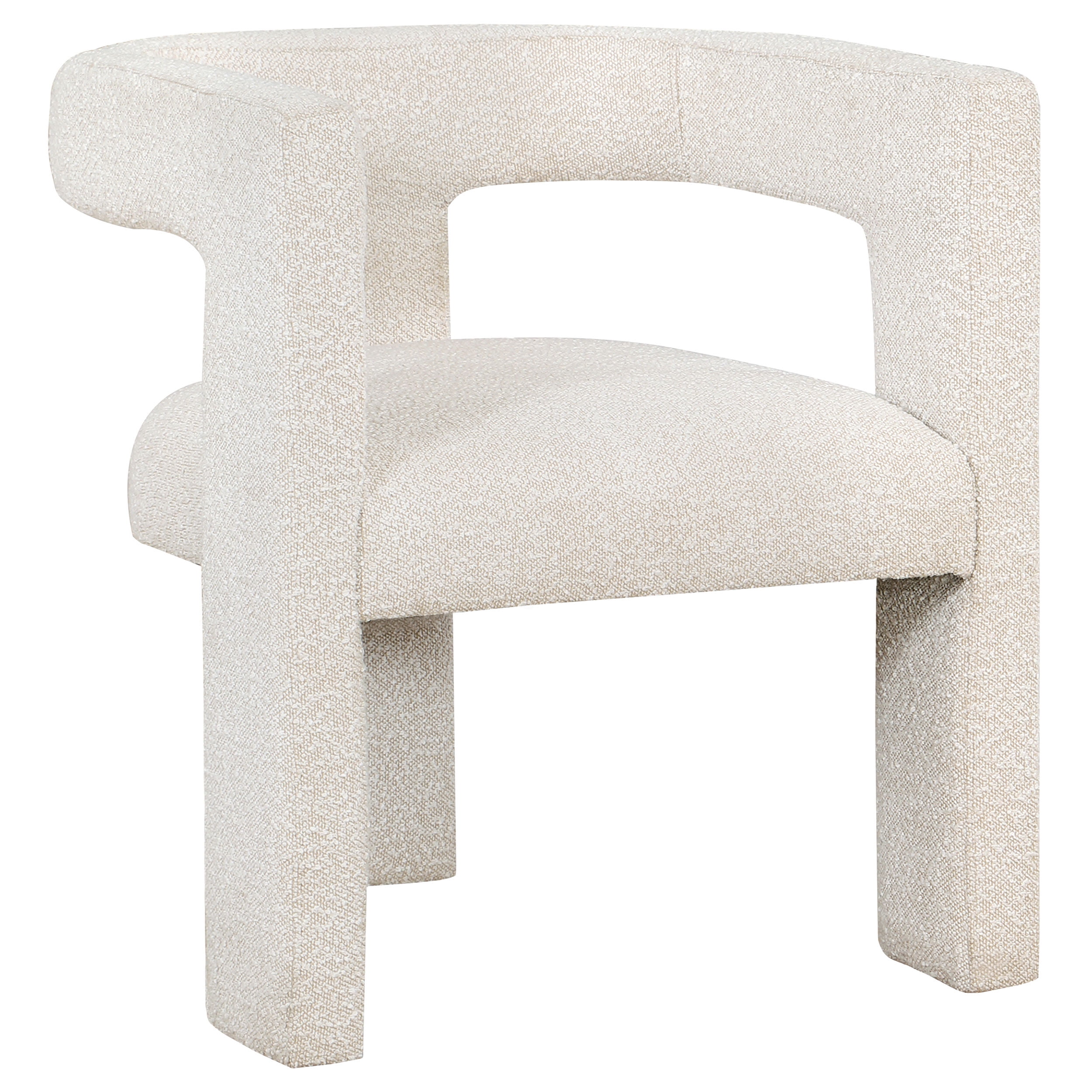Petra White Bouclé Upholstered Modern Accent Chair