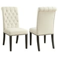 thumbnail image 1 of Alana Fabric Upholstered Dining Side Chair Beige and Smokey Black (Set of 2), 1 of 13