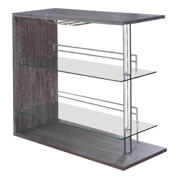 Prescott Rectangular 2-shelf Bar Unit Grey