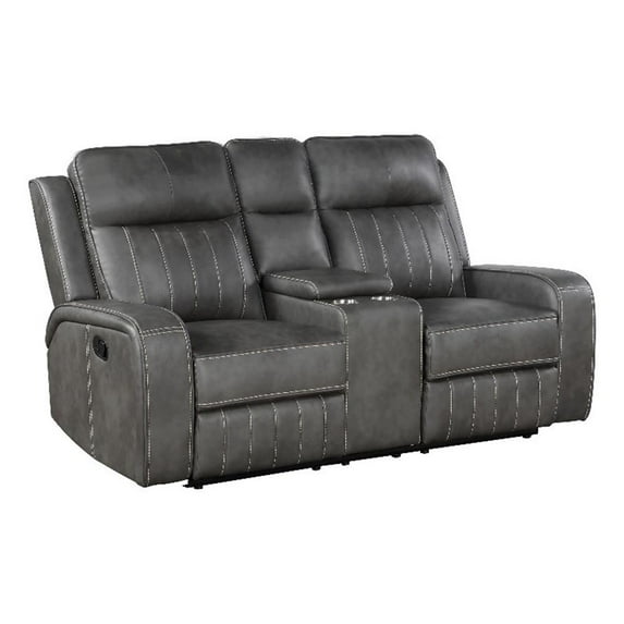 Raelynn Upholstered Motion Reclining Loveseat Grey