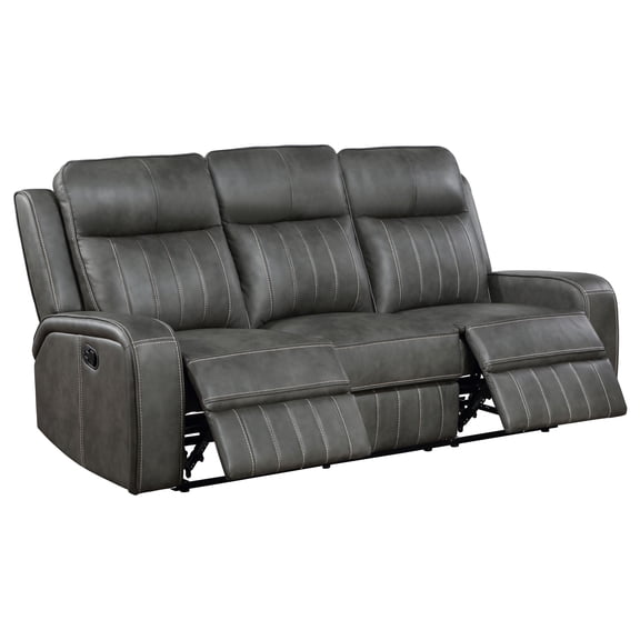 Coaster Raelynn Upholstered Track Arm Motion Sofa, Grey