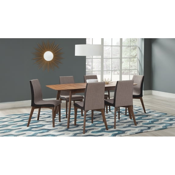 Coaster Redbridge 7-Piece Rectangular Dining Set, Natural Walnut