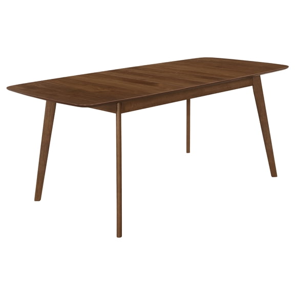 Coaster Redbridge 75-Inch Extension Leaf Dining Table, Natural Walnut
