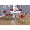thumbnail image 1 of Coaster Retro 5-Piece Round Dining Table Set, White and Red, 1 of 8