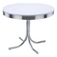 thumbnail image 1 of Retro Round Dining Table Glossy White and Chrome, 1 of 7