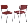 thumbnail image 1 of Retro Upholstered Dining Side Chair Red (Set of 2), 1 of 12