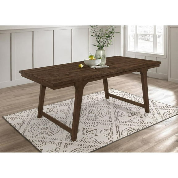 Coaster Reynolds Farmhouse Wood Rectangular Dining Table in Brown Oak