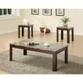 thumbnail image 1 of Coaster Rhodes 3-piece Wood Faux Marble Top Occasional Set Brown, 1 of 5
