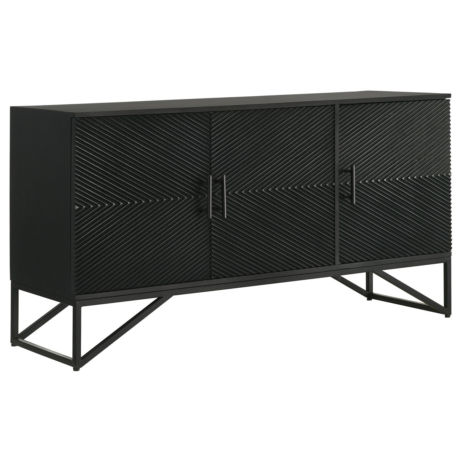 Riddell Black 56" Industrial 3-Door Accent Cabinet