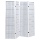 Coaster Roberto 4-Panel Room Divider Folding Shoji Screen, White ...