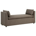 thumbnail image 1 of Robin Upholstered Accent Bench with Armrests Brown, 1 of 8