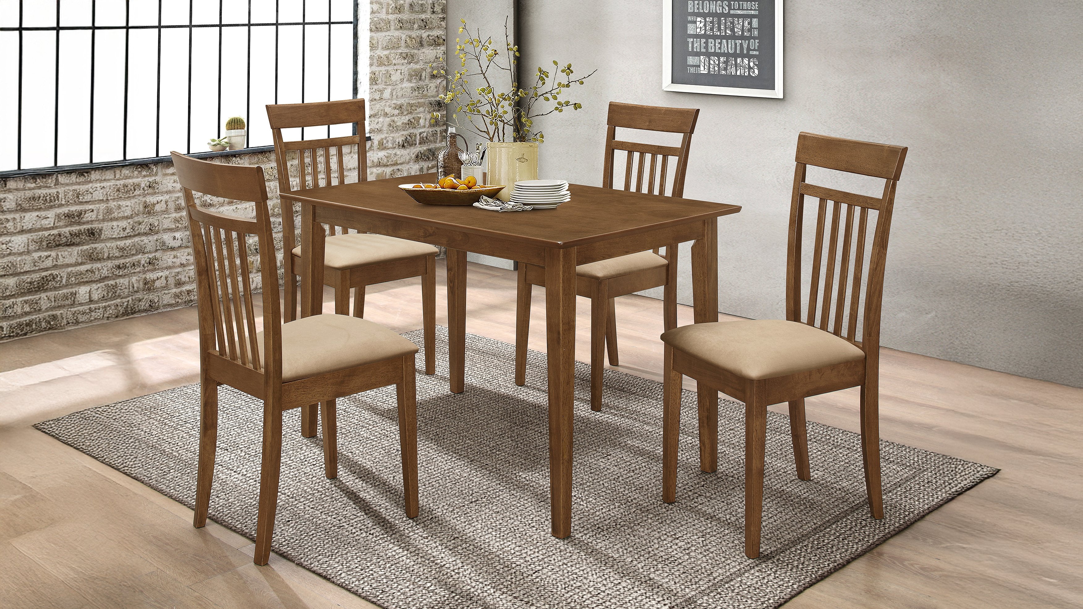 Coaster Robles 5-Piece Rectangular Dining Table Set, Chestnut - Walmart.com