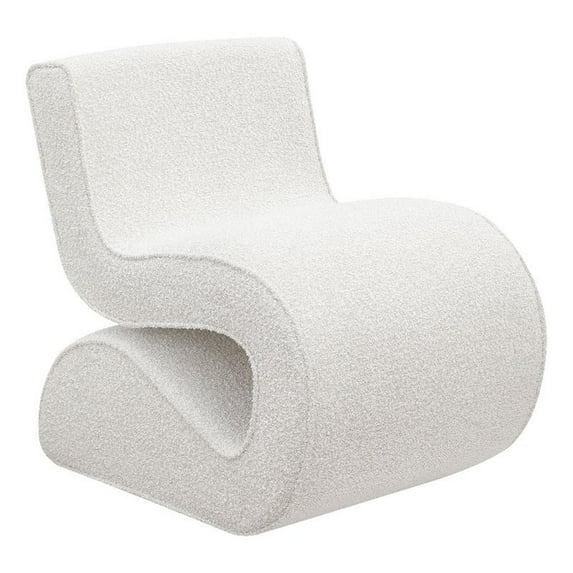 Ronea Boucle Upholstered Armless Curved Chair Cream