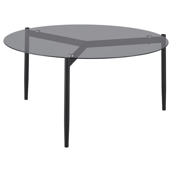 Rosalie Round Smoked Glass Top Coffee Table Grey