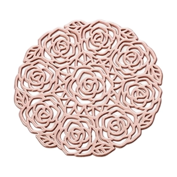 Coaster Rose Gold Rose Hollow Insulated 3.9 Inch Heat Resistant Pad For Drinks Tea Coffee 1 Pack