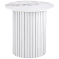 thumbnail image 1 of Rowena Round Sintered Stone End Table White Faux Marble, 1 of 4