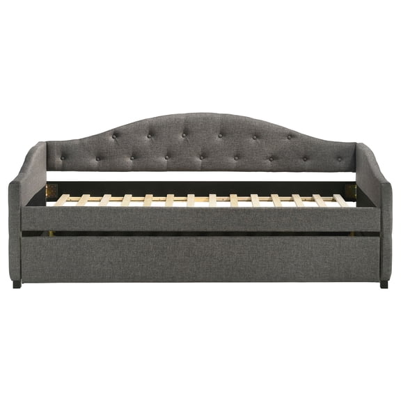 Coaster Sadie Upholstered Twin Daybed with Trundle, Grey
