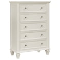 thumbnail image 1 of Sandy Beach 5-drawer Bedroom Chest Cream White, 1 of 11