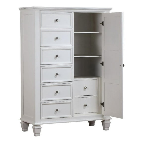 Sandy Beach 8-drawer Door Chest Cream White