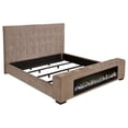 thumbnail image 1 of Senna Upholstered Queen Audio Flame Visualizer Bed Brown, 1 of 12