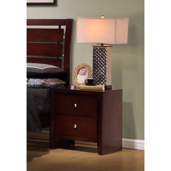 Serenity Rectangular 2-drawer Nightstand Rich Merlot