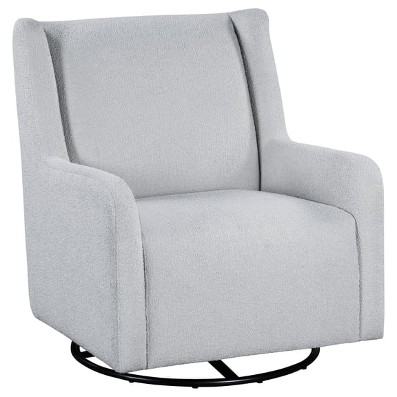 Serra Boucle Upholstered Swivel Glider Dove Grey