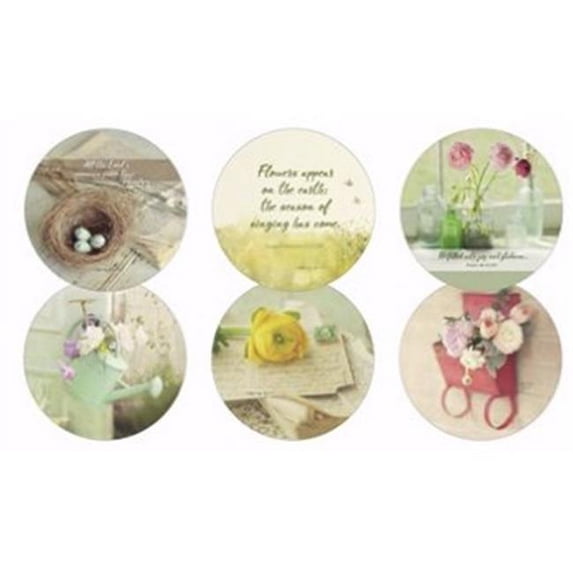 Coaster Set-Nest With Eggs-Reversible Round (3.75") (Set of 6)