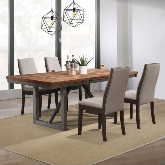 Coaster Spring Creek 5-Piece Rectangular Dining Table Set, Taupe