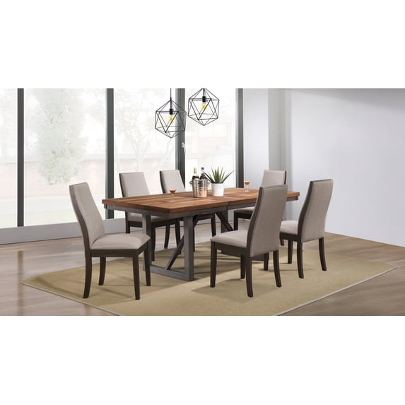 Coaster Spring Creek 7-Piece Rectangular Dining Table Set, Taupe