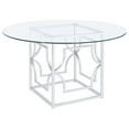thumbnail image 1 of Starlight Round 54-inch Glass Top Metal Dining Table Chrome, 1 of 6