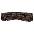 thumbnail image 1 of Sycamore Upholstered Power Reclining Sectional Sofa Brown, 1 of 14