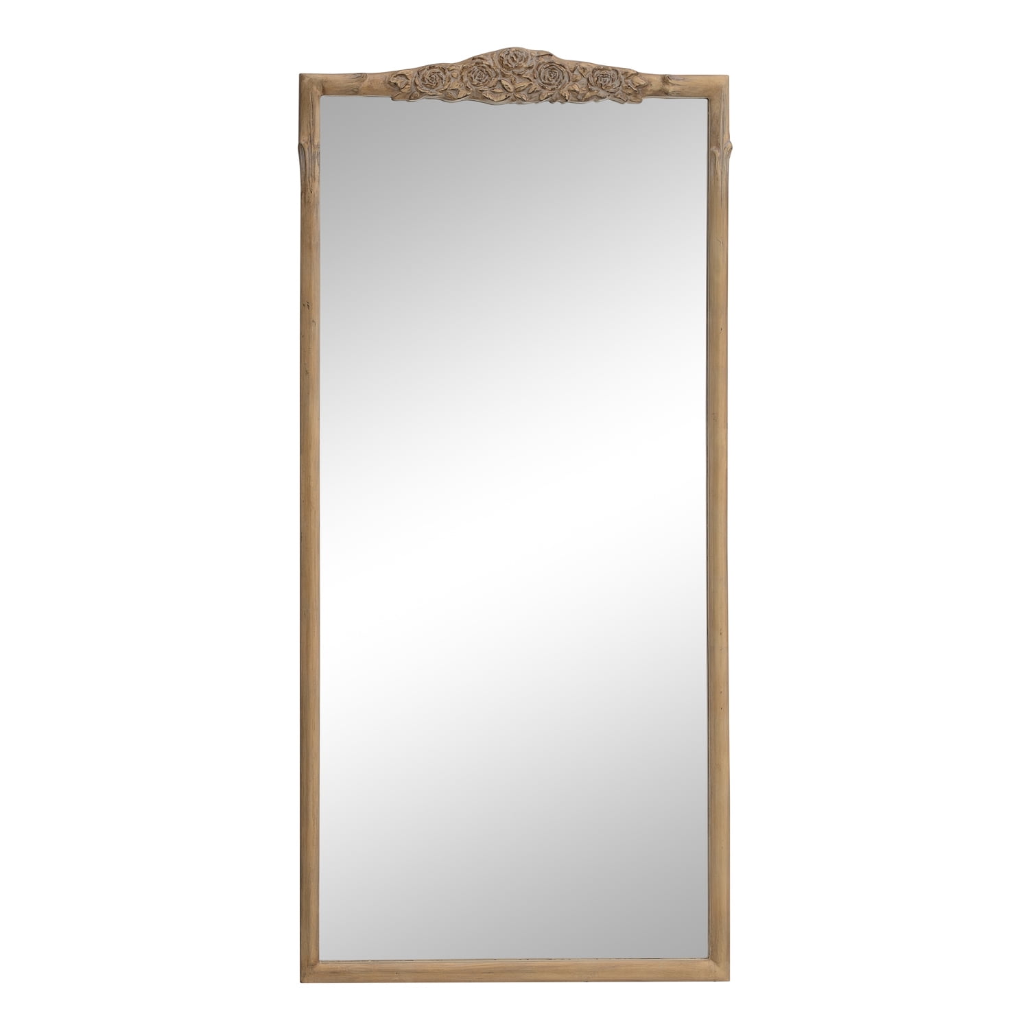 Sylvie Gold Full Length Rectangular Wood Floor Mirror