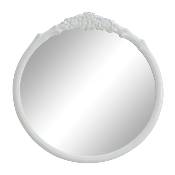 Coaster Company 30" x 31" Glossy White Vintage Wall Mirror
