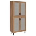 thumbnail image 1 of Teller 80-inch 4-door Tall Shoe Storage Cabinet Natural Oak, 1 of 12