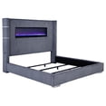 thumbnail image 1 of Tisdall Upholstered Eastern King Flame Visualizer Bed Grey, 1 of 9