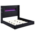 thumbnail image 1 of Tisdall Upholstered Queen Flame Visualizer Bed Black, 1 of 8
