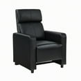 thumbnail image 1 of Toohey Upholstered Home Theater Push Back Recliner Black, 1 of 5