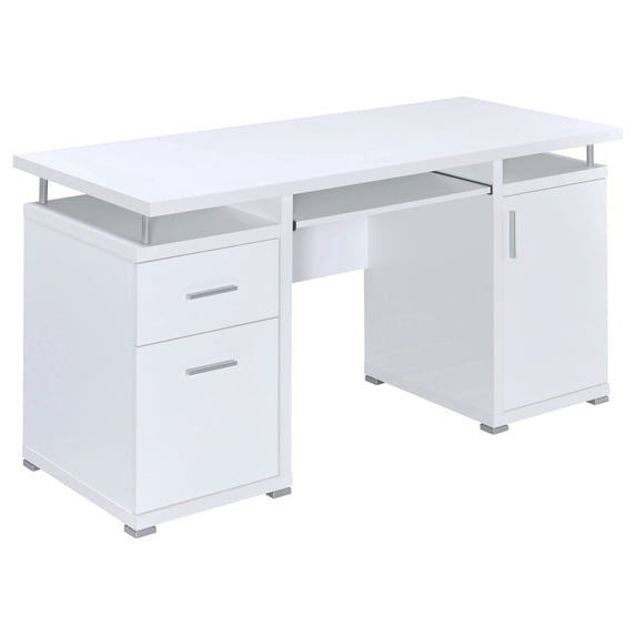 Tracy 55-inch 2-drawer Wood Office Computer Desk White
