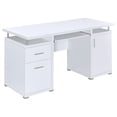 thumbnail image 1 of Tracy 55-inch 2-drawer Office Computer Desk White, 1 of 11