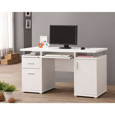 Coaster Tracy 2-Drawer Contemporary Wood Computer Desk White
