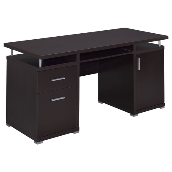 Tracy 55-inch 2-drawer Wood Office Computer Desk Cappuccino
