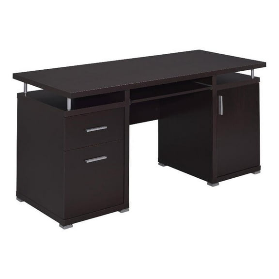 Tracy 55-inch 2-drawer Office Computer Desk Cappuccino