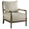 thumbnail image 1 of Blanchett Upholstered Bobbin Accent Chair Beige and Natural, 1 of 13