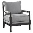 thumbnail image 1 of Blanchett Upholstered Bobbin Accent Chair Grey and Cappuccino, 1 of 9