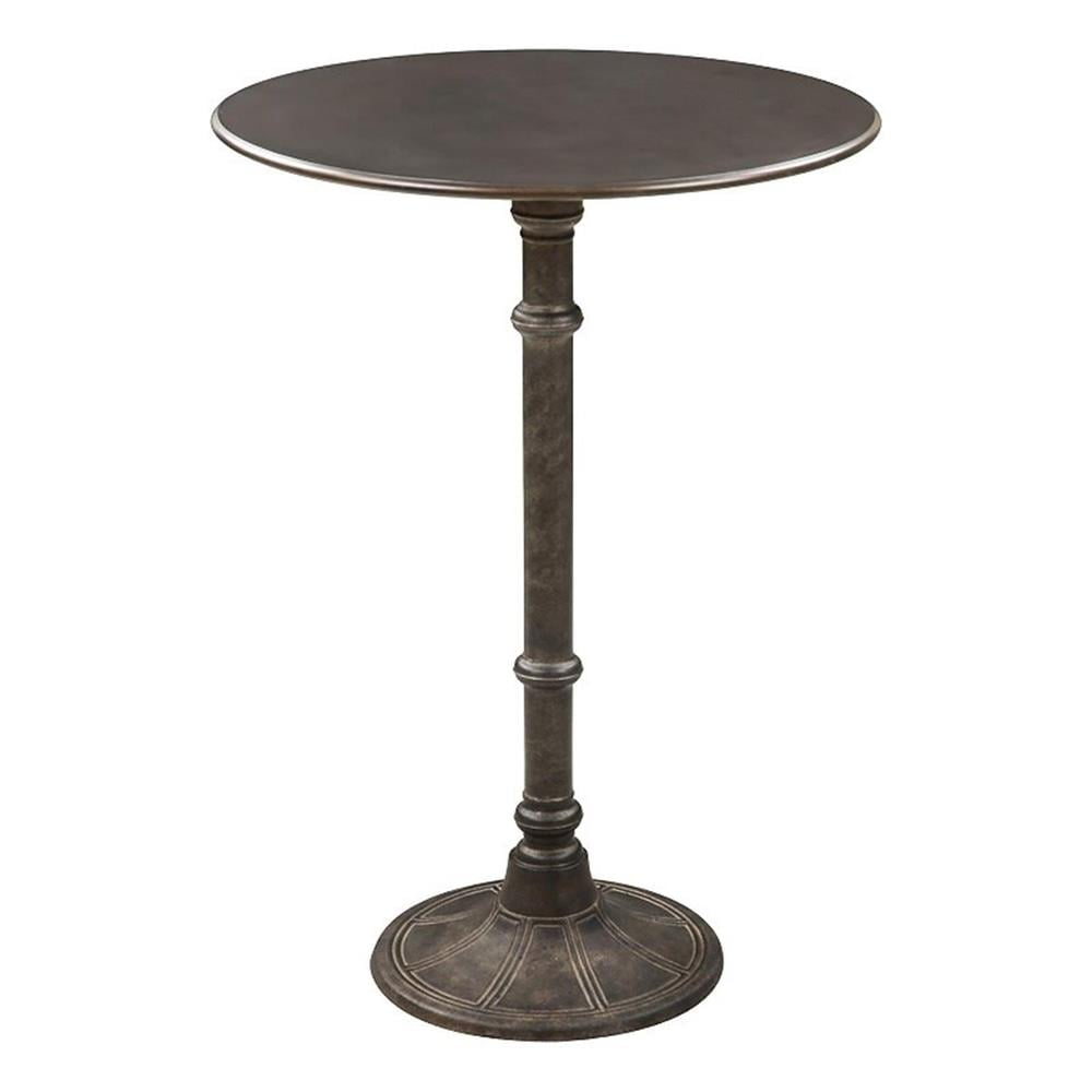 Oswego Round Dark Russet and Bronze Bar Table