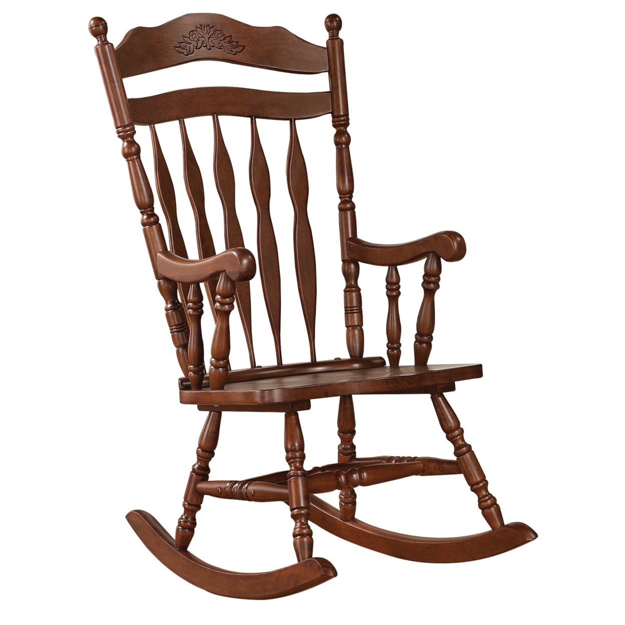 Walnut Traditional Arrow Back Wooden Rocking Chair