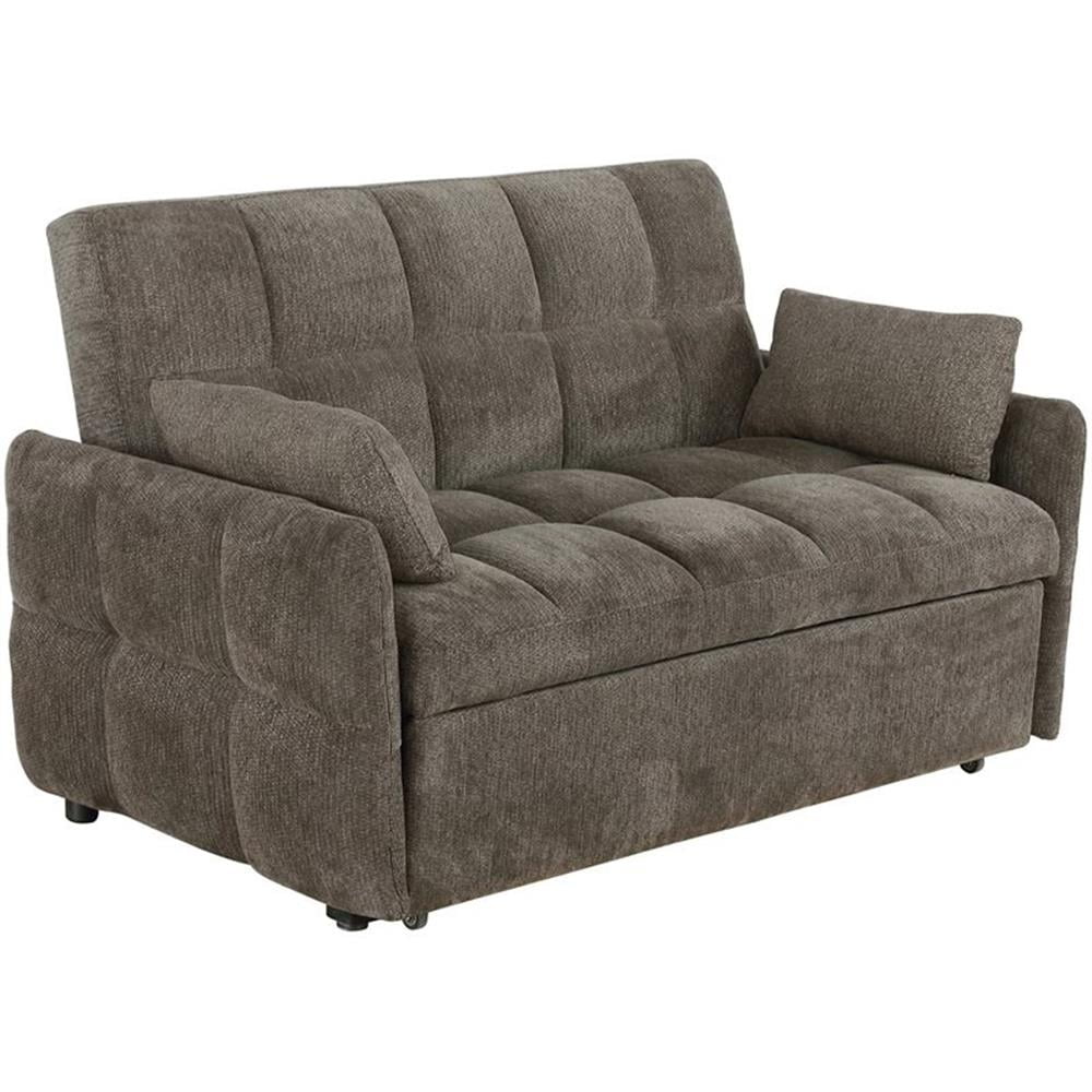 Cotswold Transitional Brown Tufted Fabric Sleeper Sofa